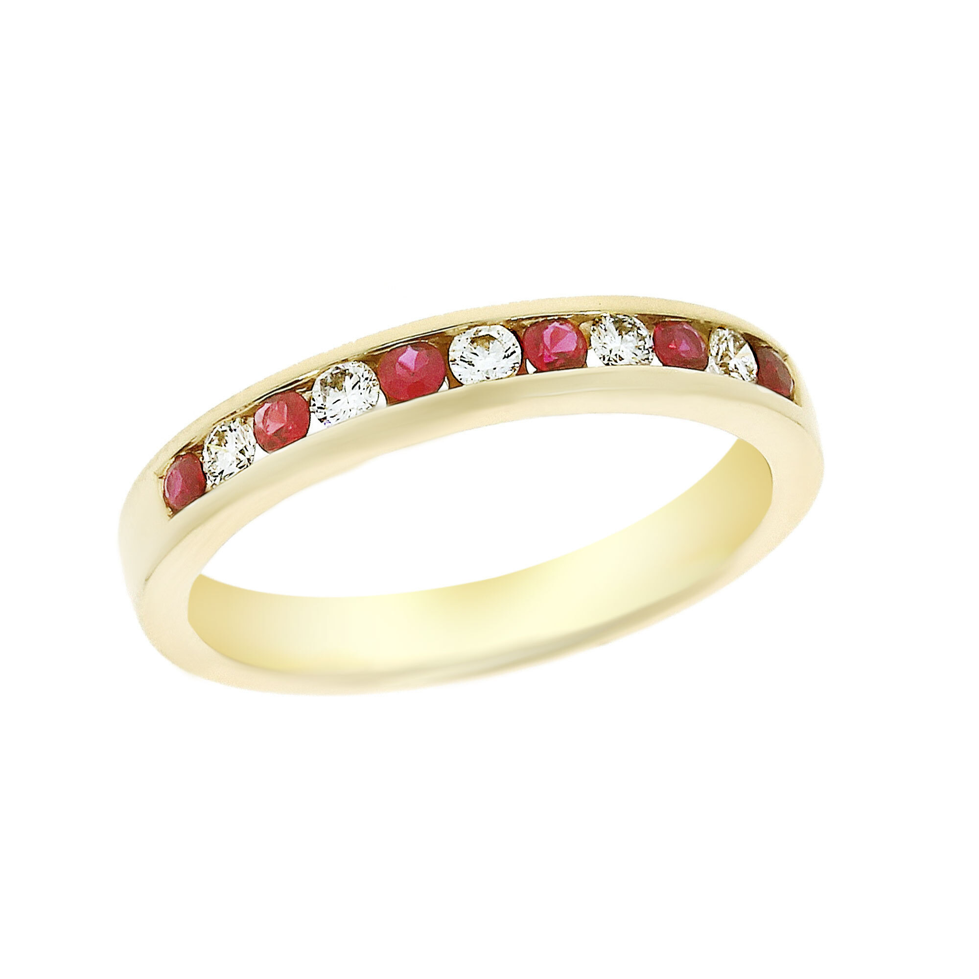 18ct yellow gold ruby and diamond eternity ring | Jamieson & Carry ...