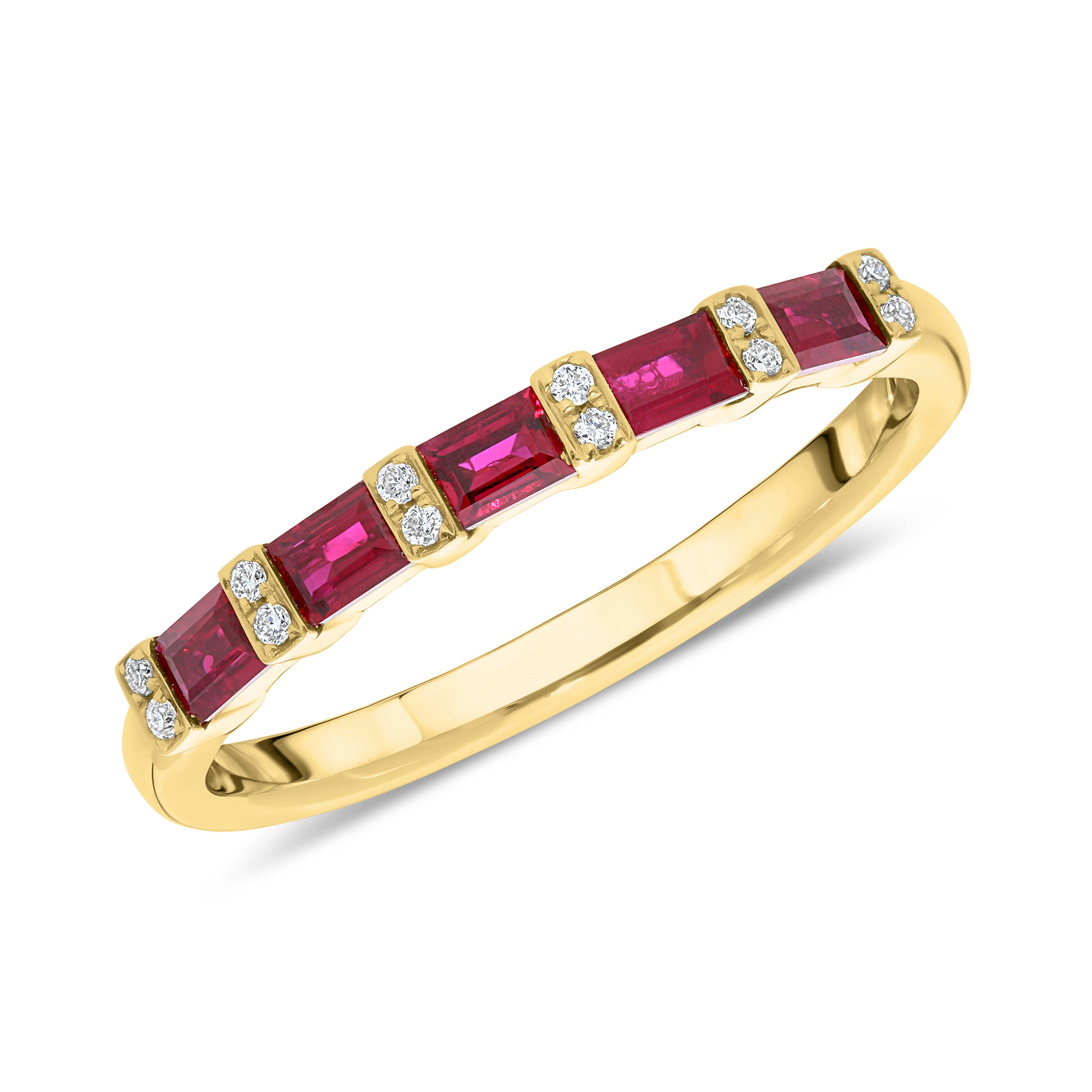 18ct yellow gold ruby and diamond eternity ring | Jamieson & Carry ...