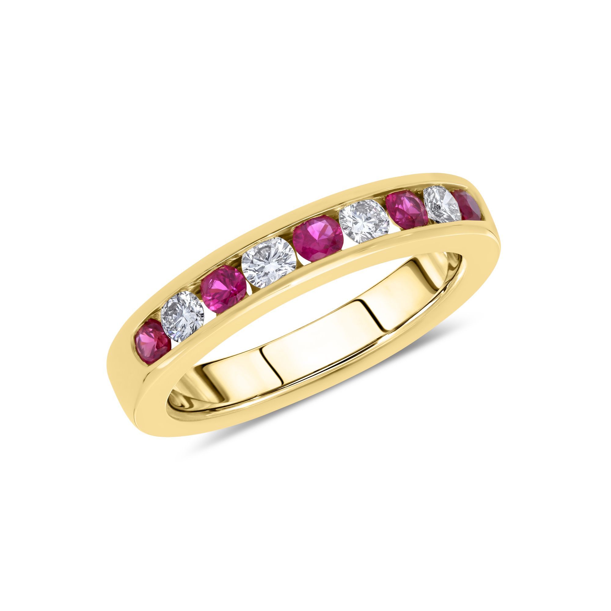 18ct yellow gold ruby and diamond eternity ring | Jamieson & Carry ...