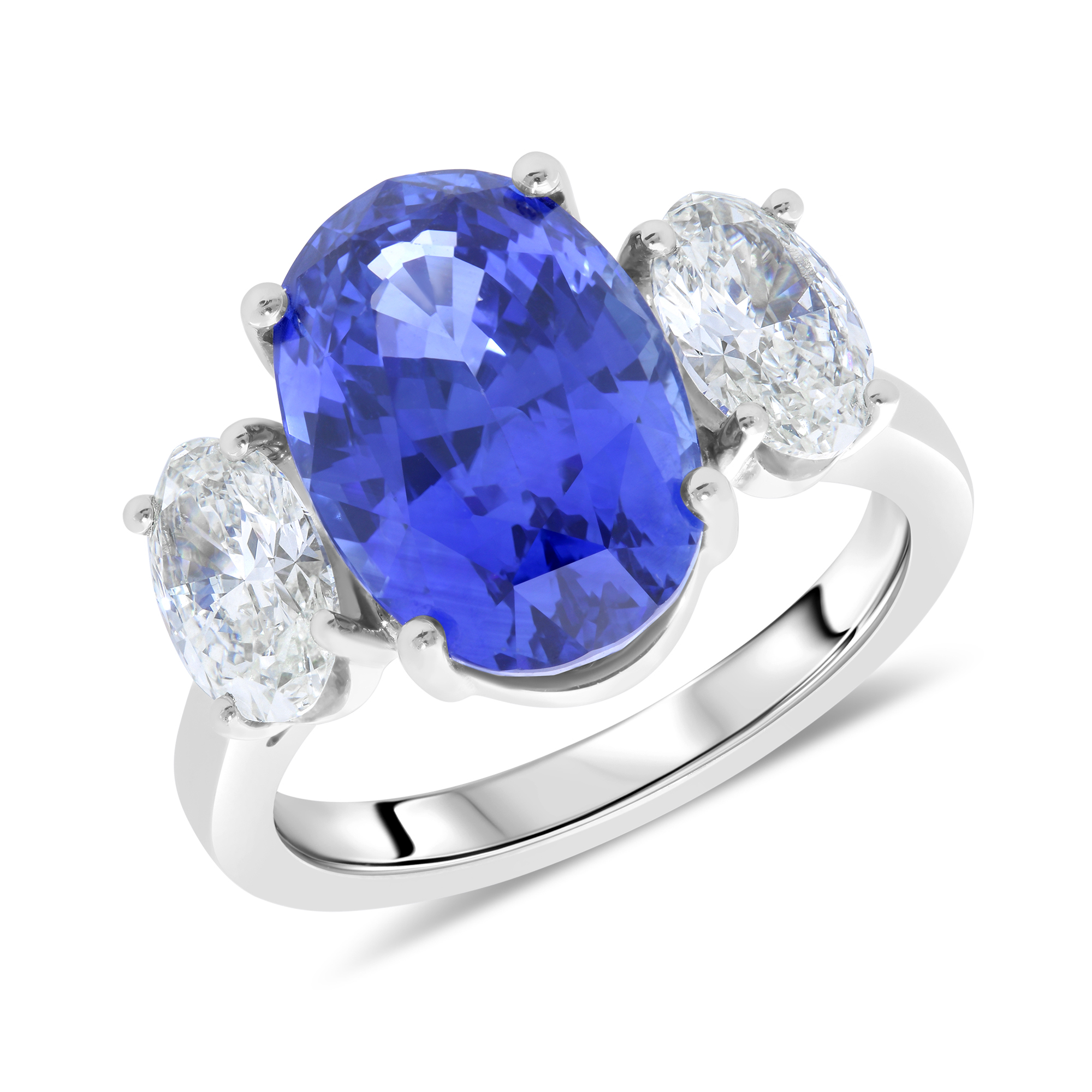 Platinum sapphire and diamond three stone ring | Jamieson & Carry ...
