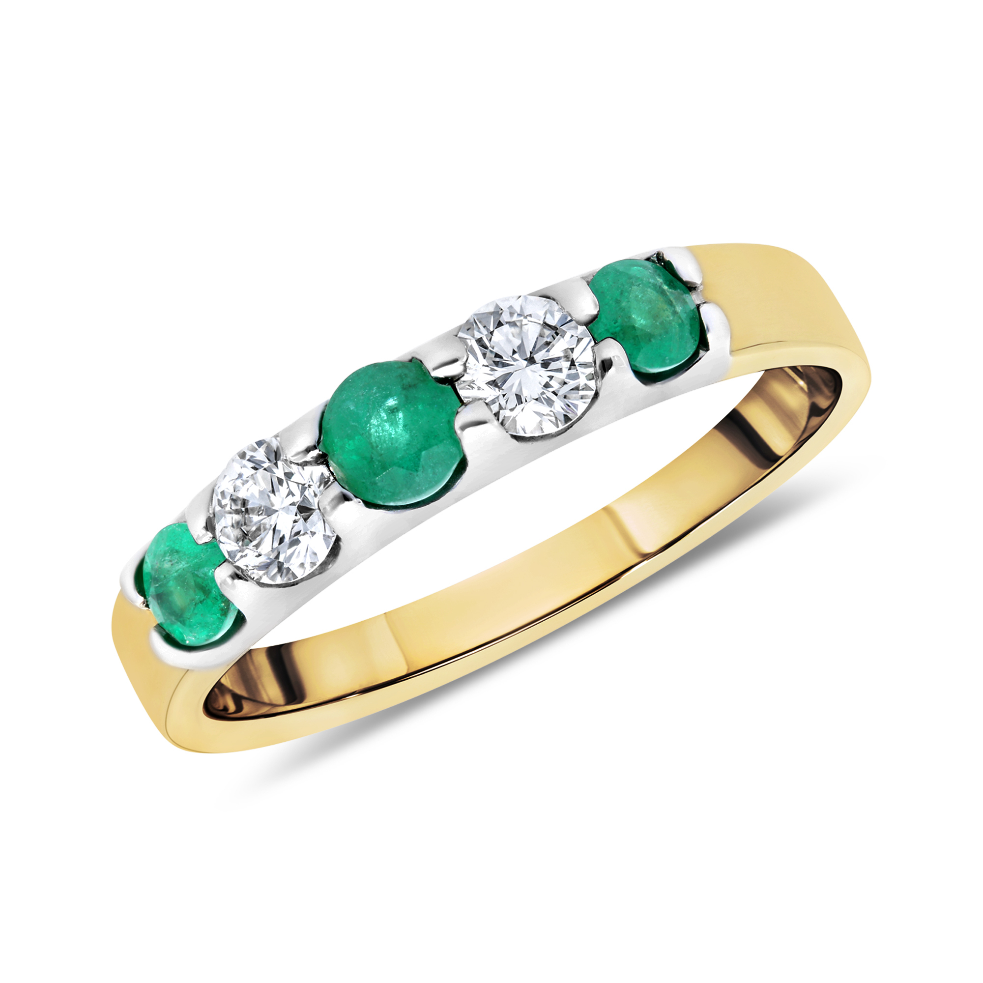 18ct yellow gold emerald and diamond eternity ring | Jamieson & Carry ...