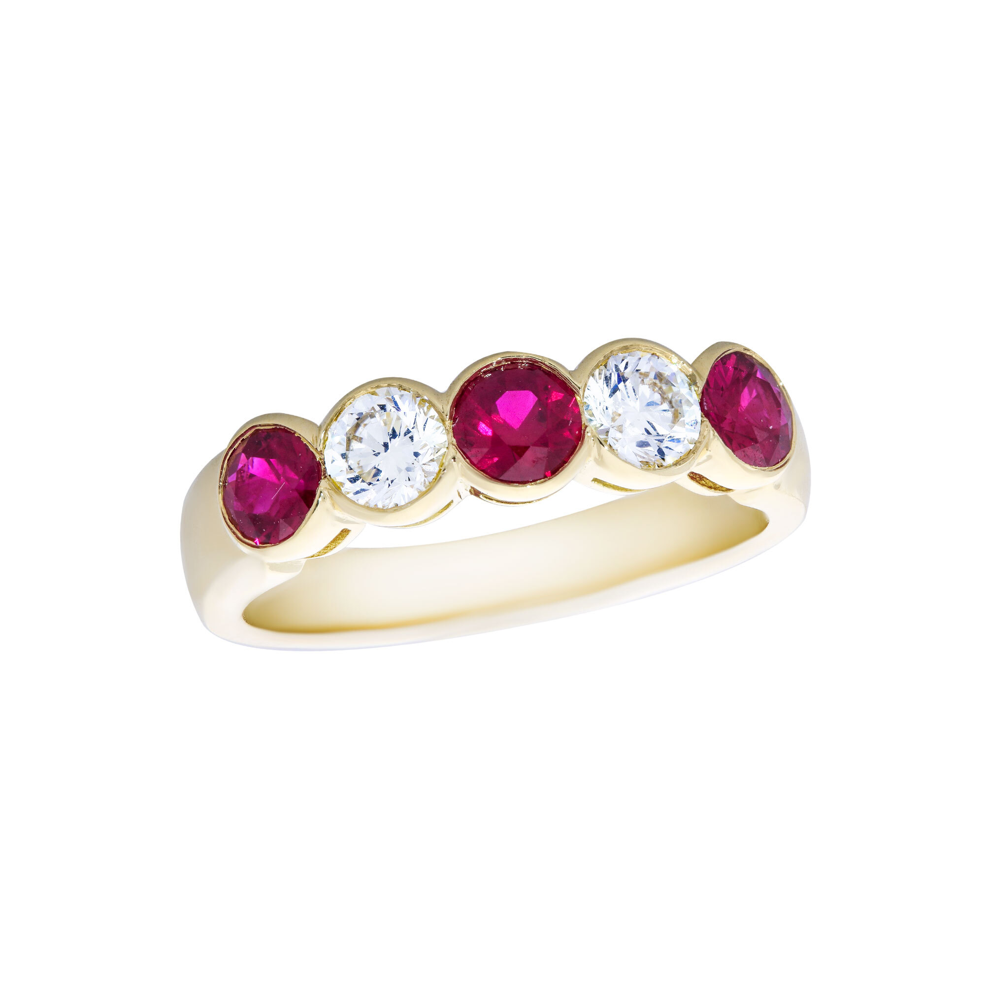18ct yellow gold ruby and diamond eternity ring | Jamieson & Carry ...