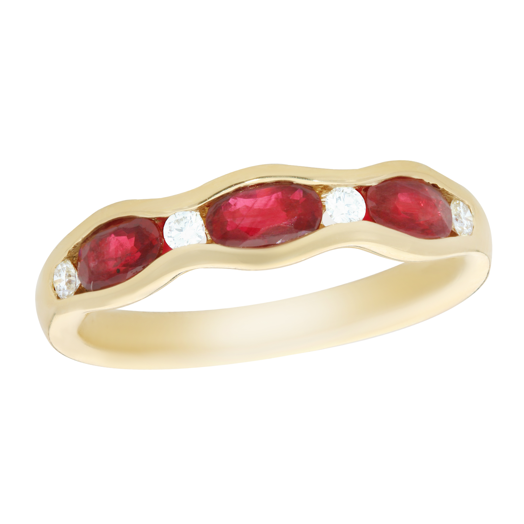 18ct yellow gold ruby and diamond eternity ring | Jamieson & Carry ...