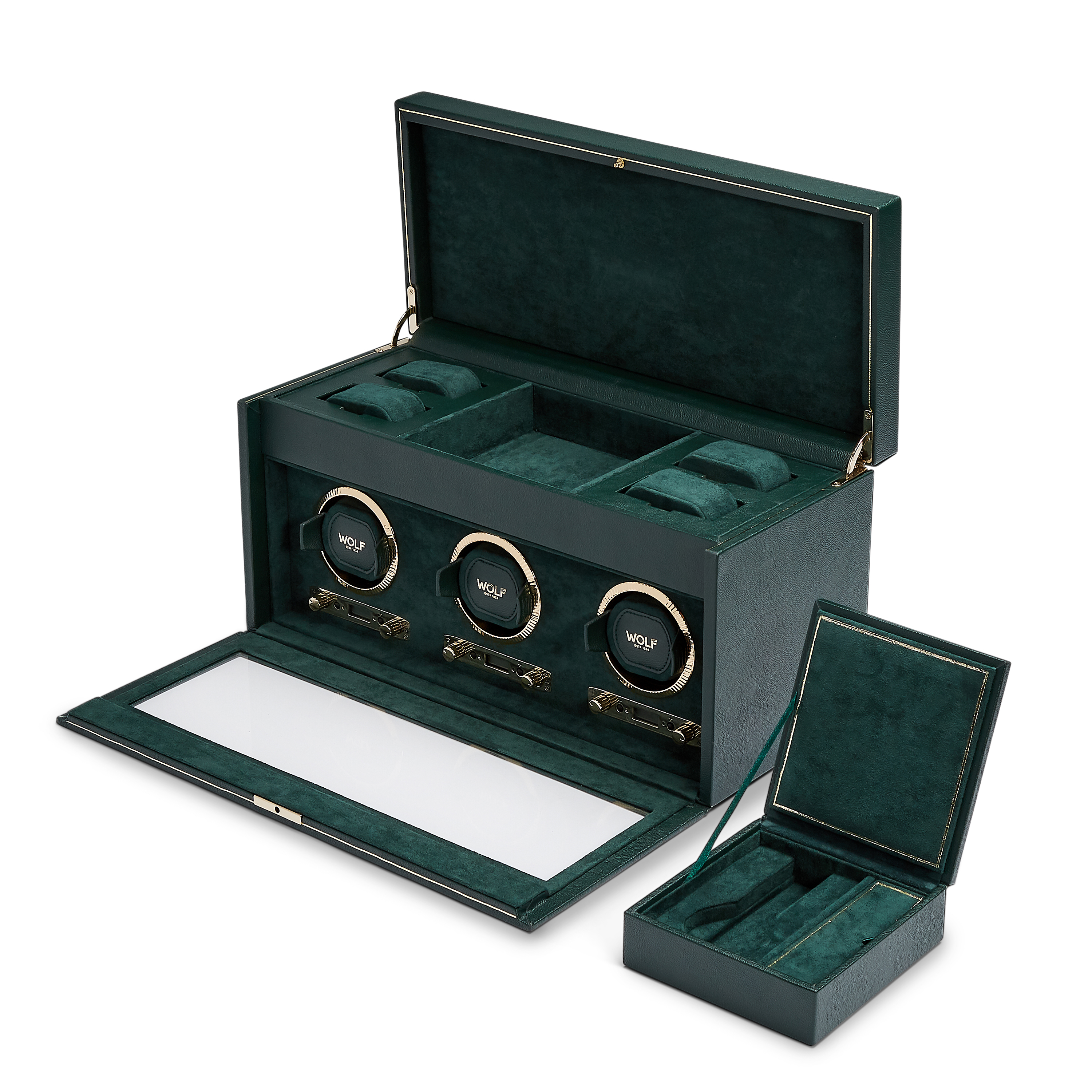 British Racing Green triple watch winder | Jamieson & Carry